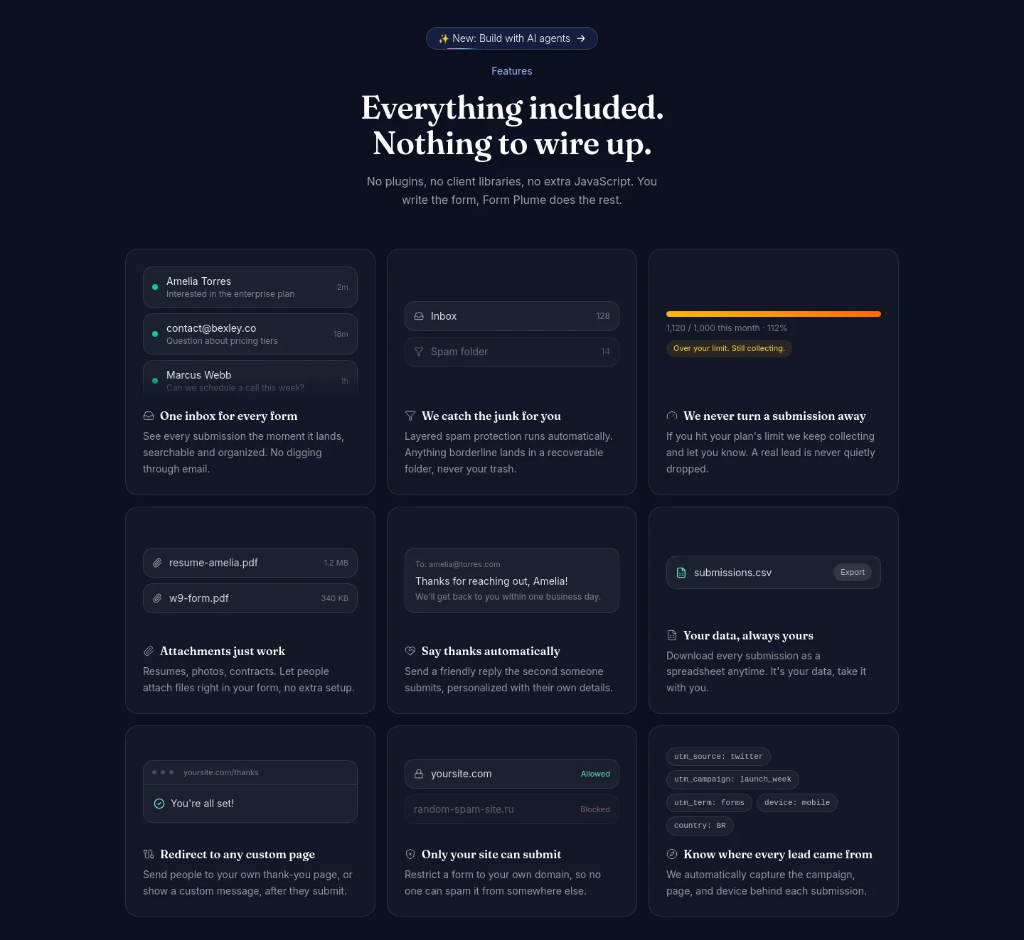 formplume.com Hero section