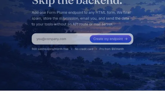 No credit card element from formplume.com