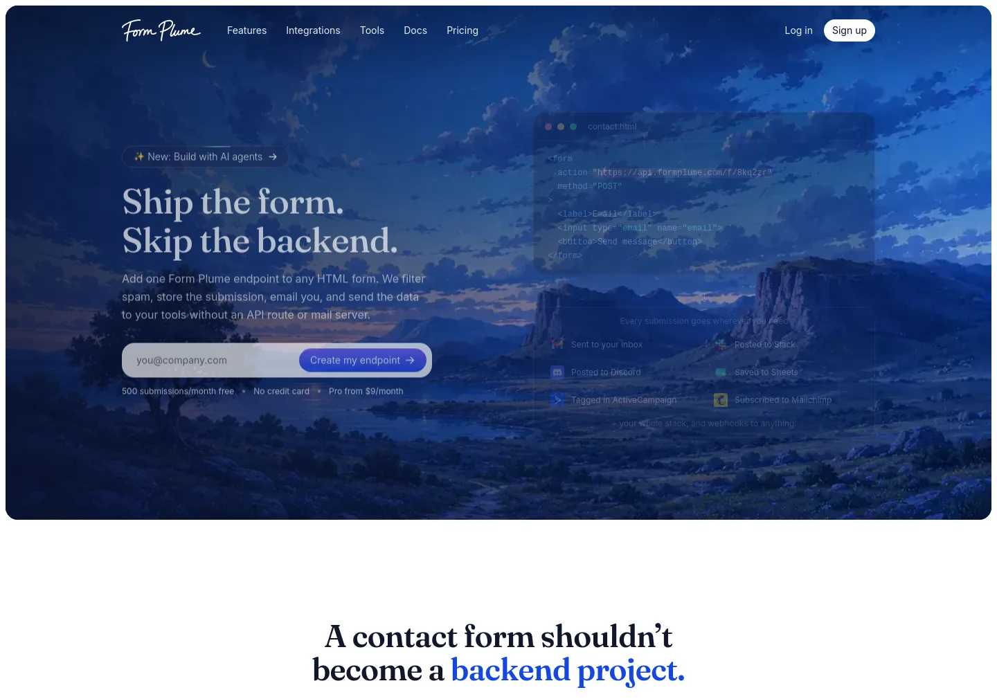 formplume.com — a measured funnel