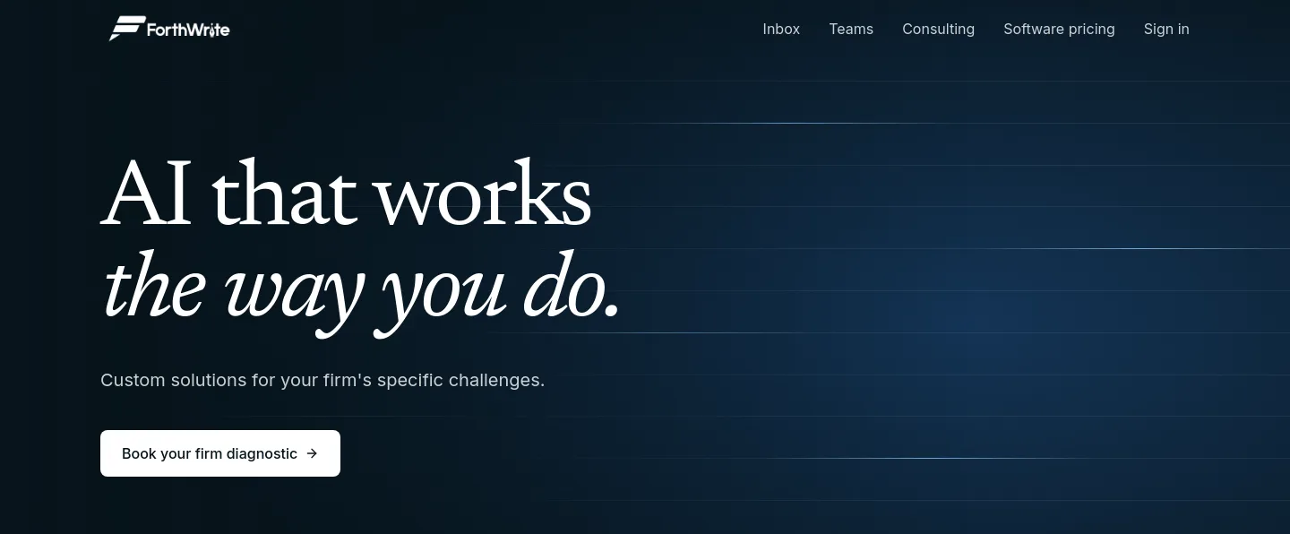 forthwrite.ai — a measured funnel