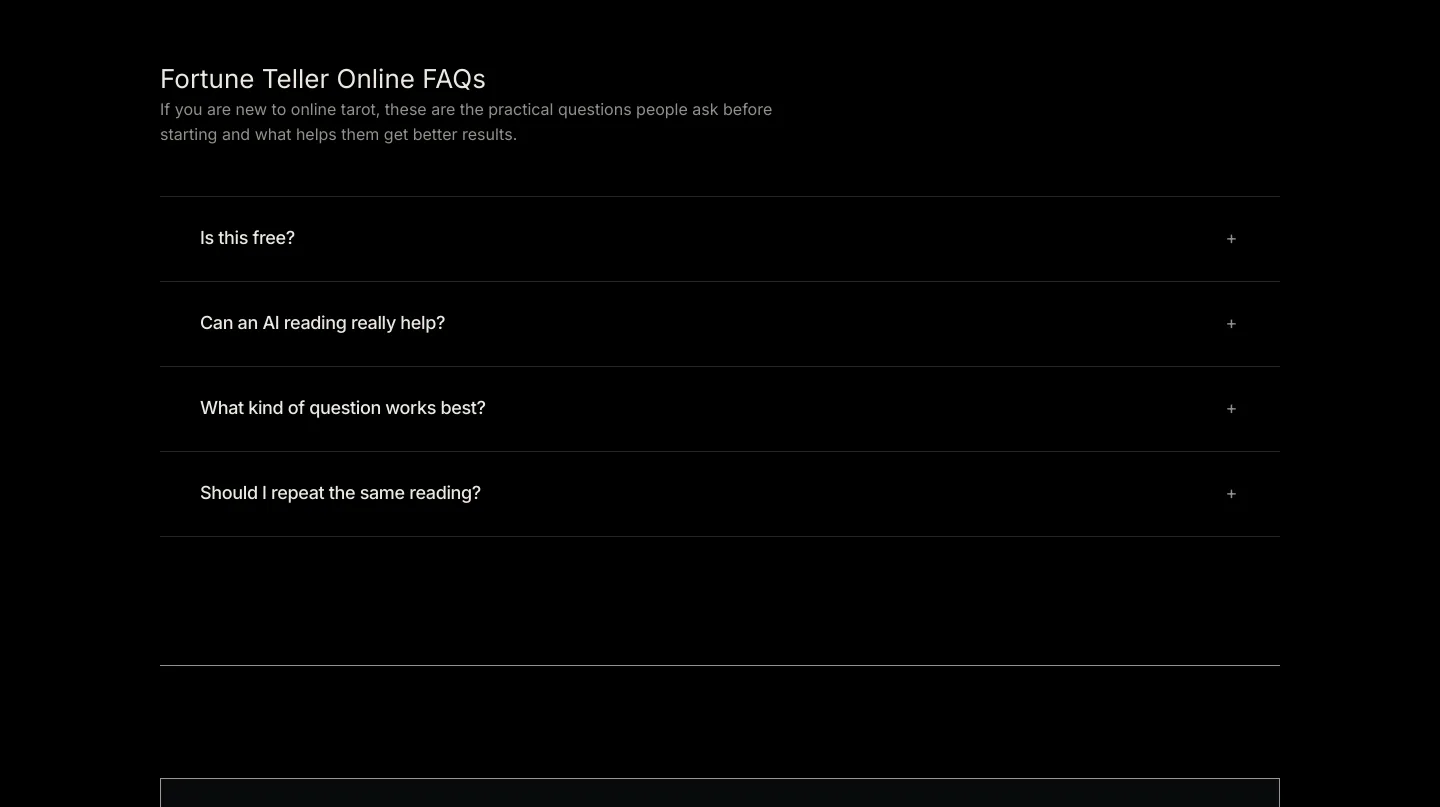 fortunetelleronline.org FAQ section