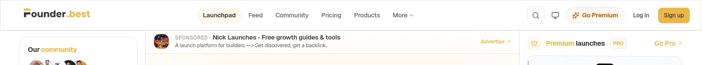 founder.best — a measured funnel