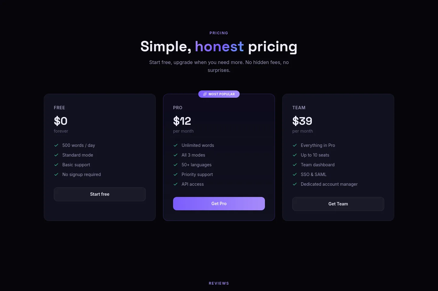 freeaihumanizer.online — Pricing