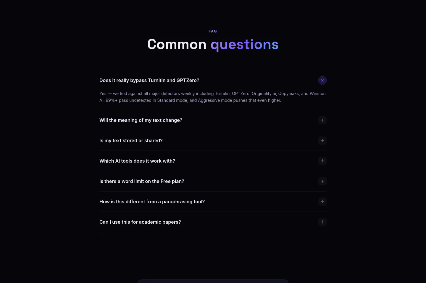 freeaihumanizer.online — FAQ