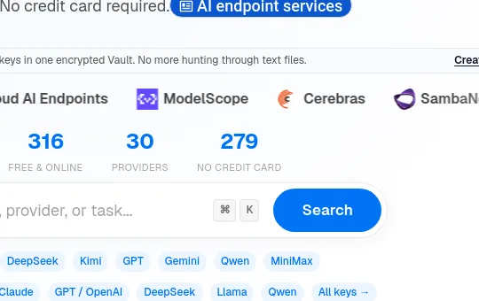 No credit card element from freellm.cc