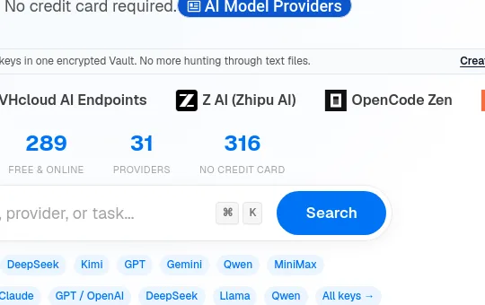 No credit card element from freellm.cc