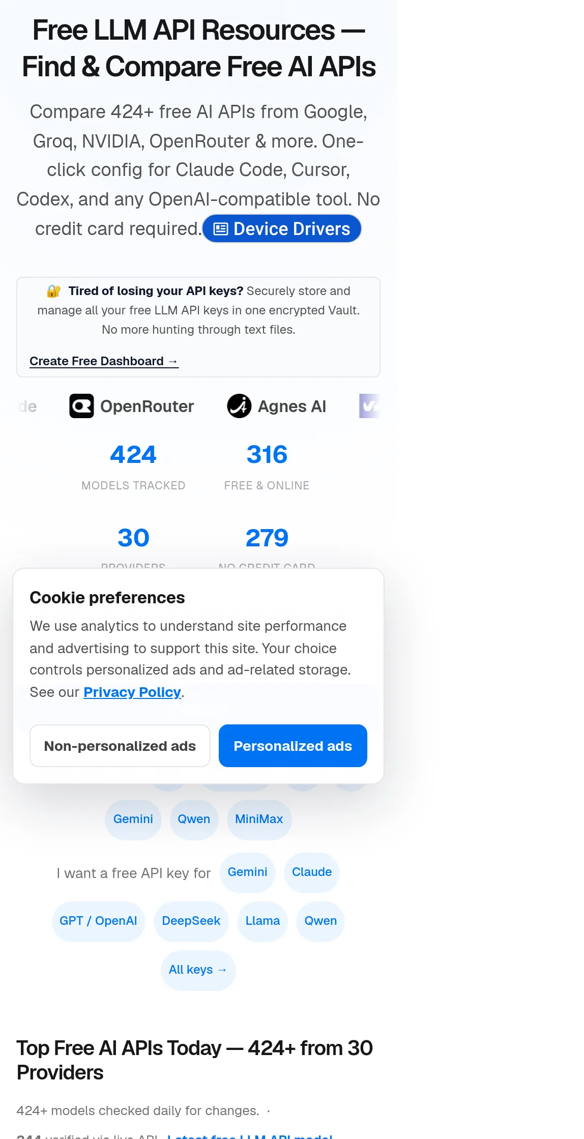 freellm.net — a real Hero section