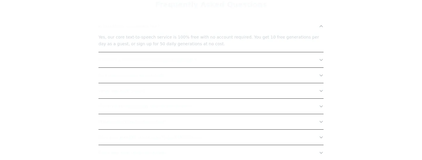 freetts.ai FAQ section