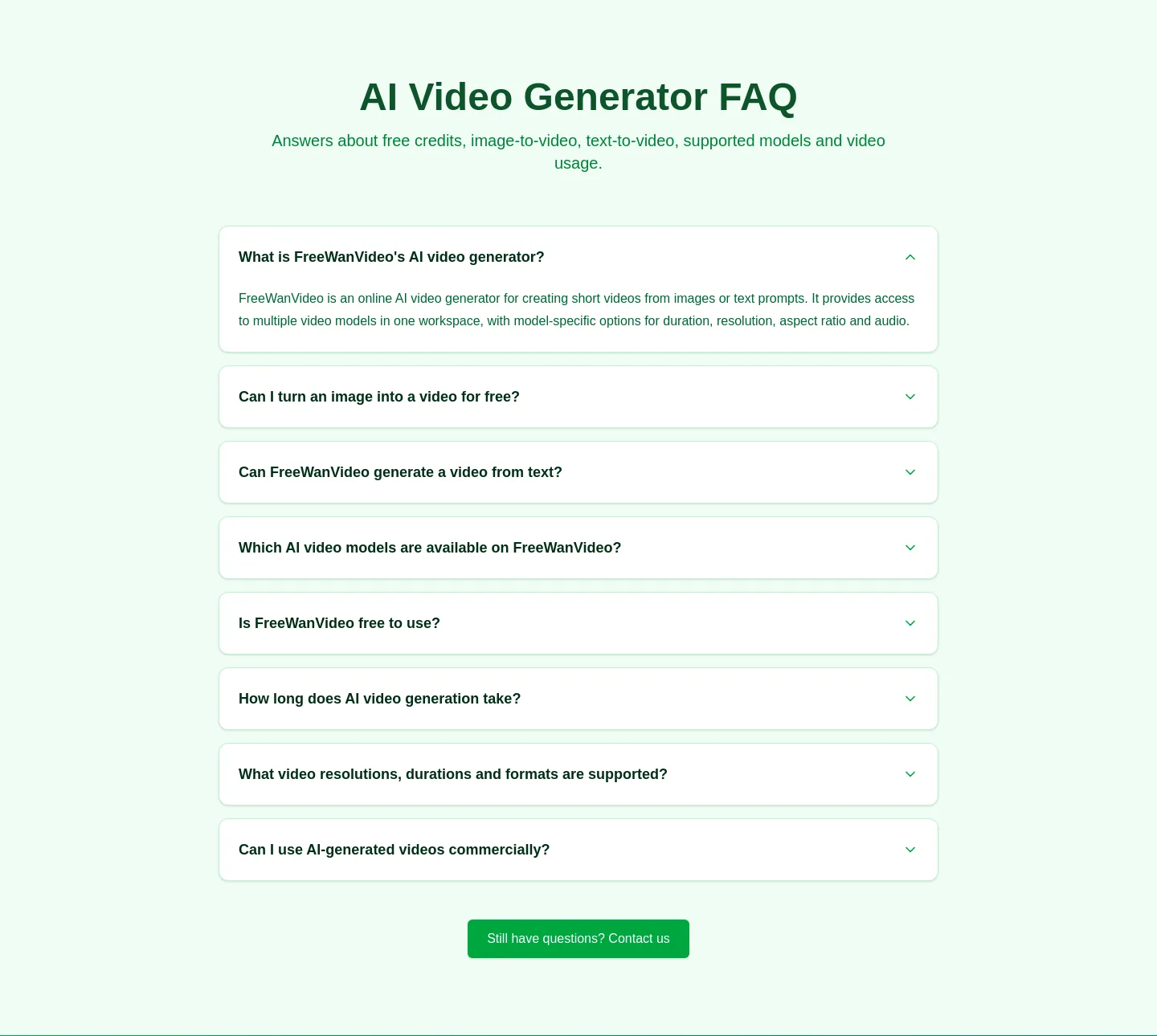 freewanvideo.com FAQ section