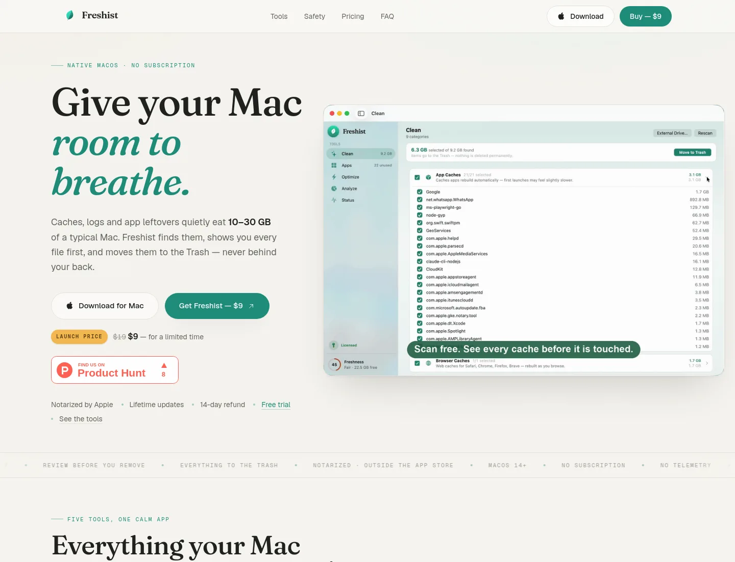 fresh.ist Hero section