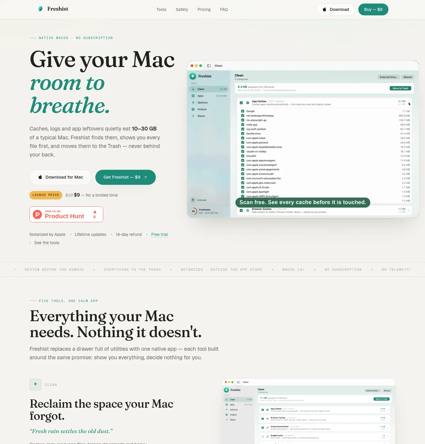 fresh.ist — a measured funnel