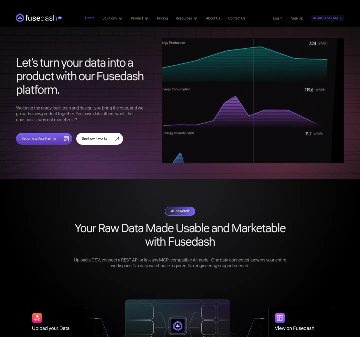 fusedash.ai Hero section