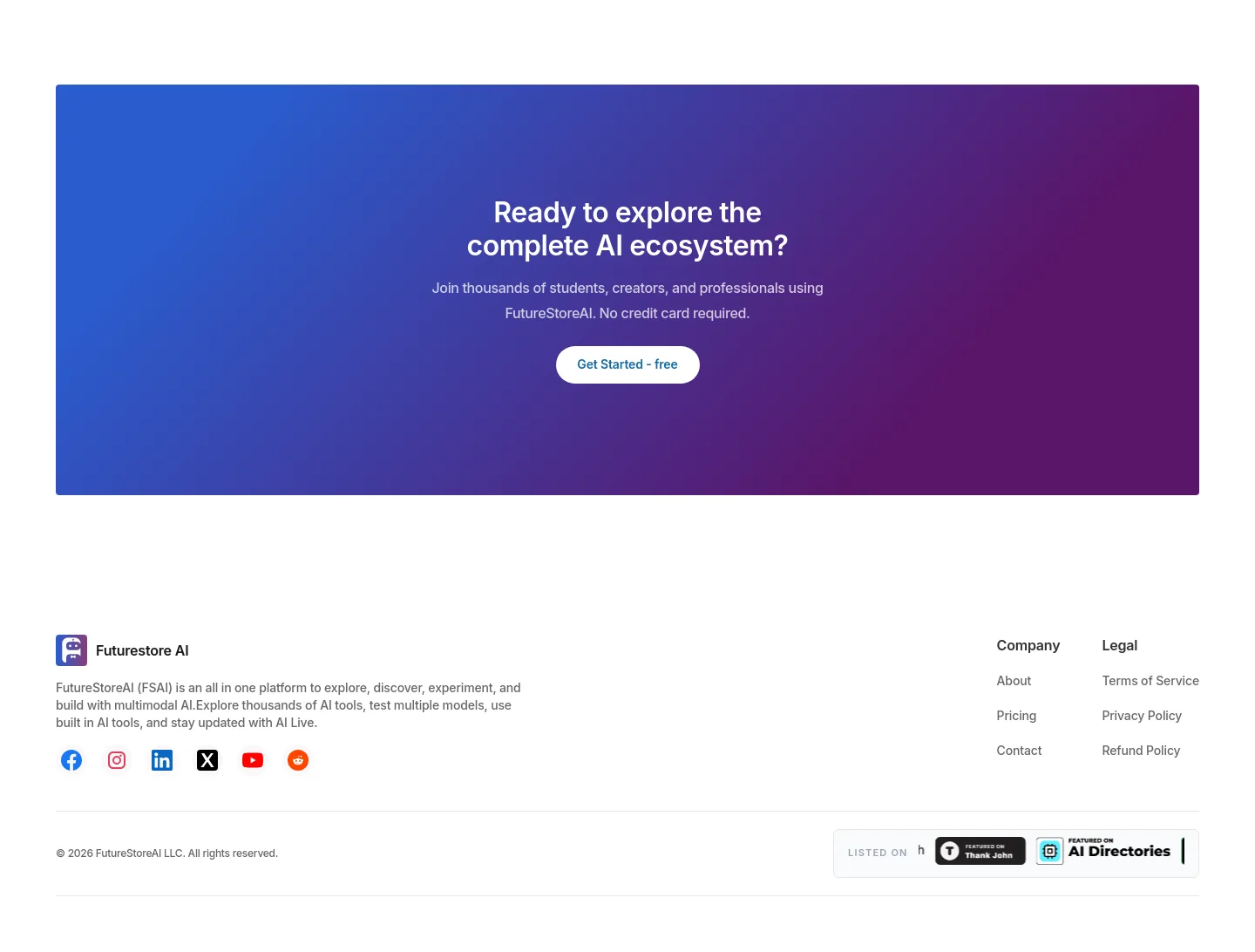 futurestore.ai — a real CTA section