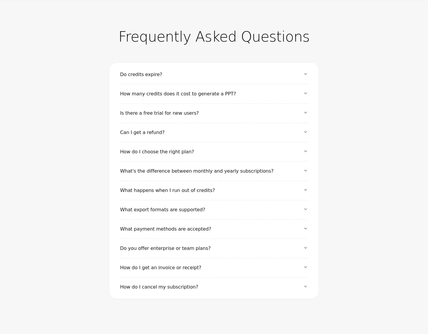 gammaapp.ai FAQ section