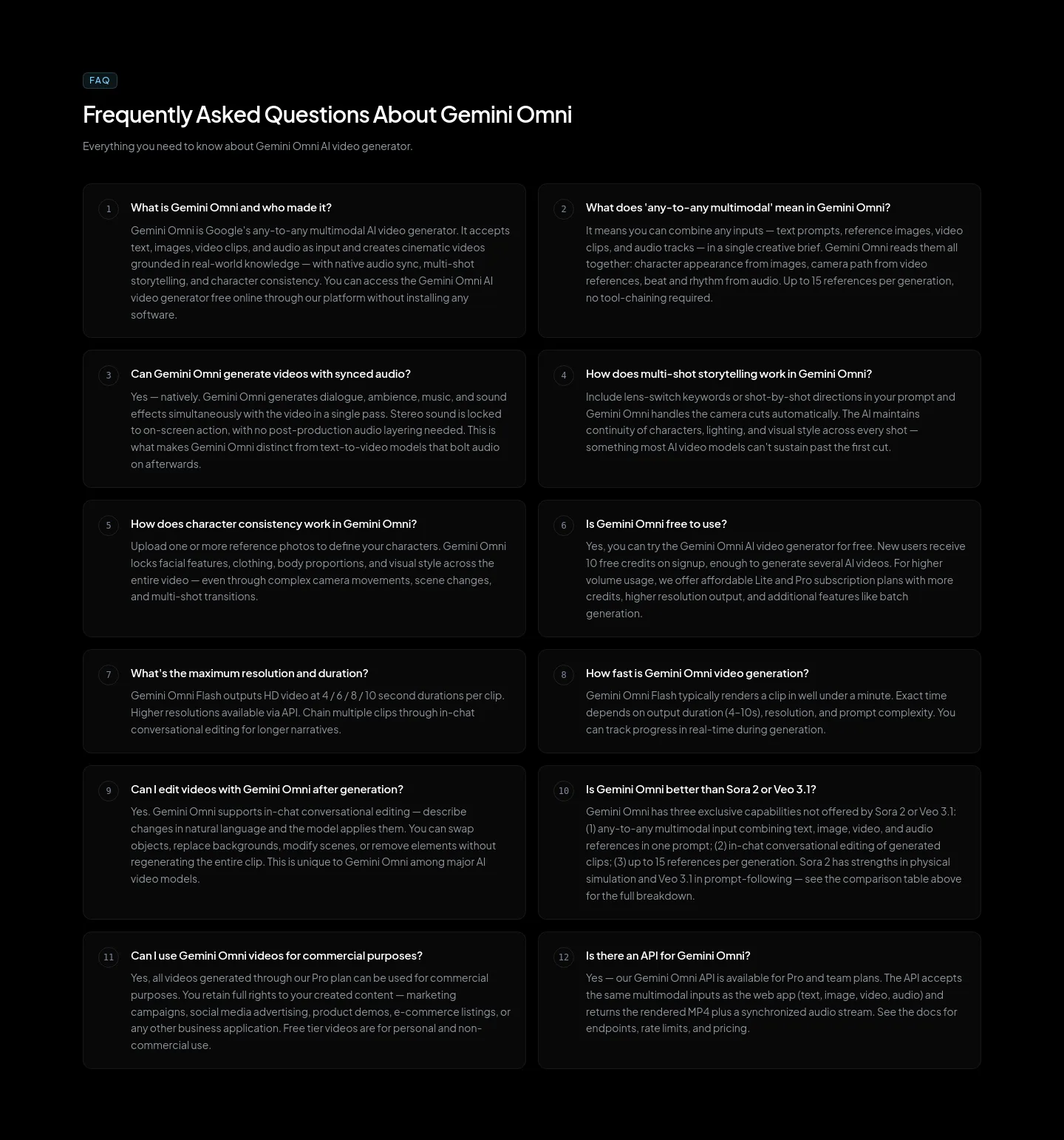 gemini-omni.pro FAQ section