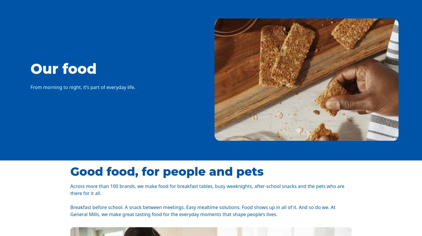 generalmills.com Hero section