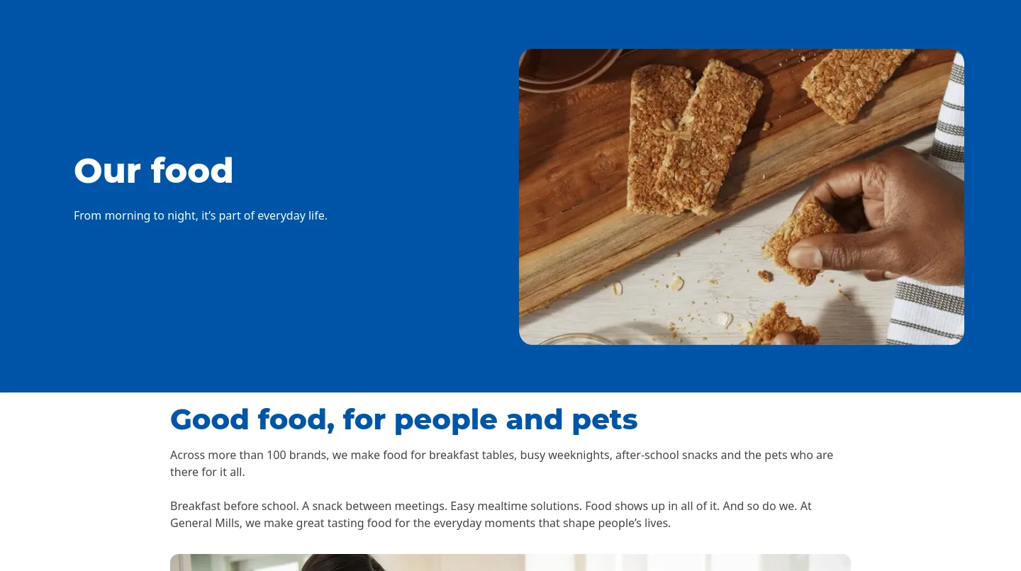 generalmills.com Hero section