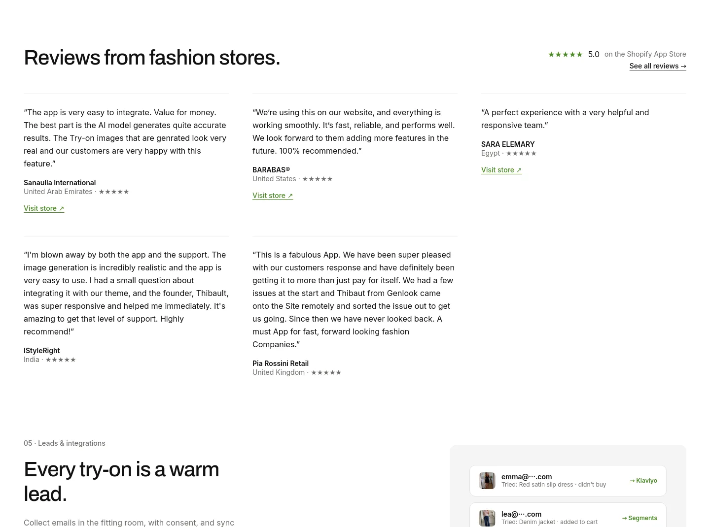 genlook.app — a real Reviews section