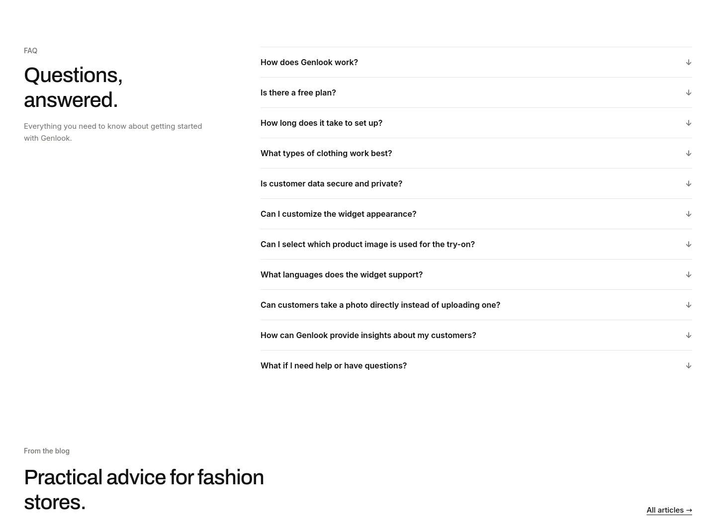 genlook.app FAQ section