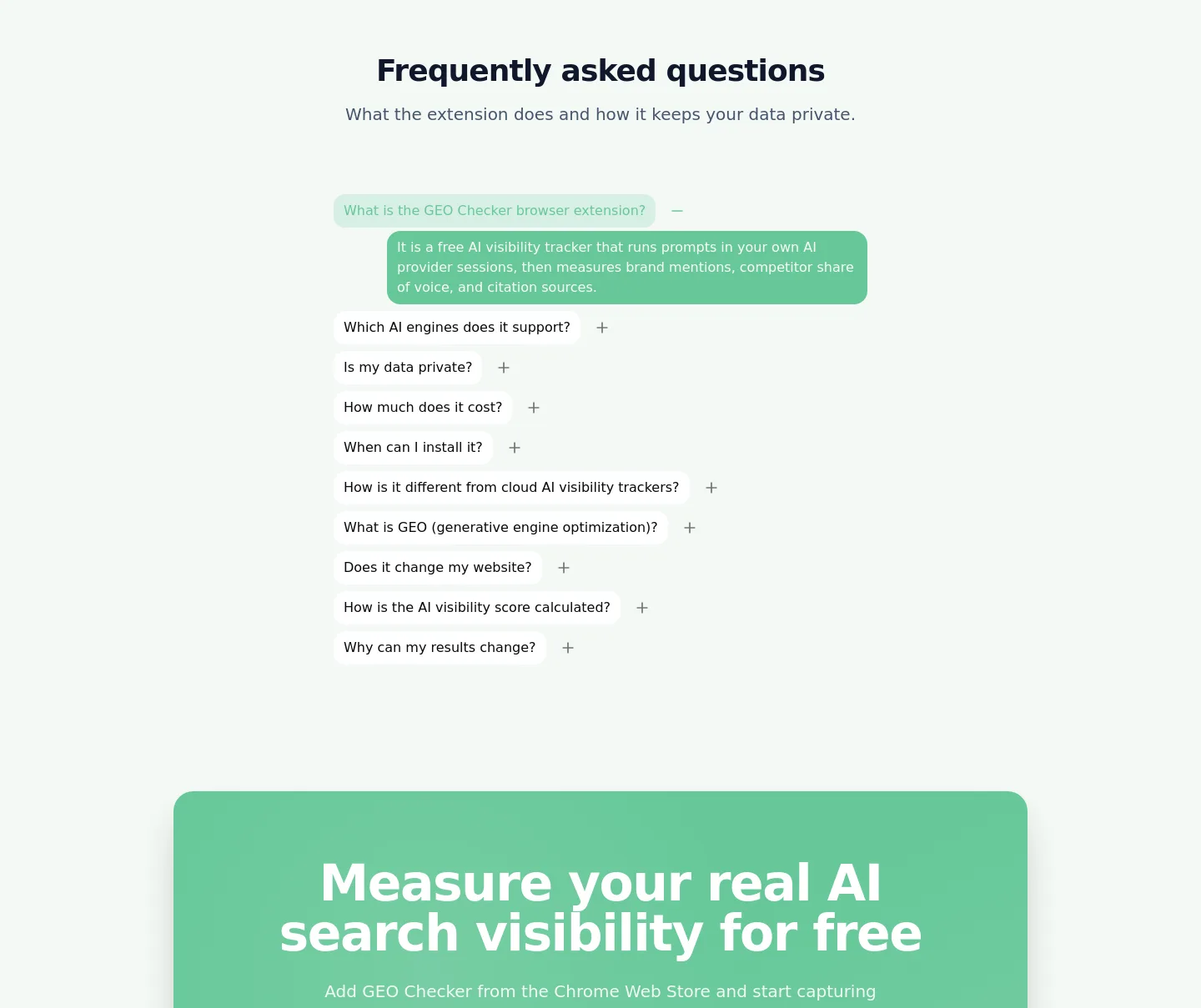 geochecker.net — a real FAQ section