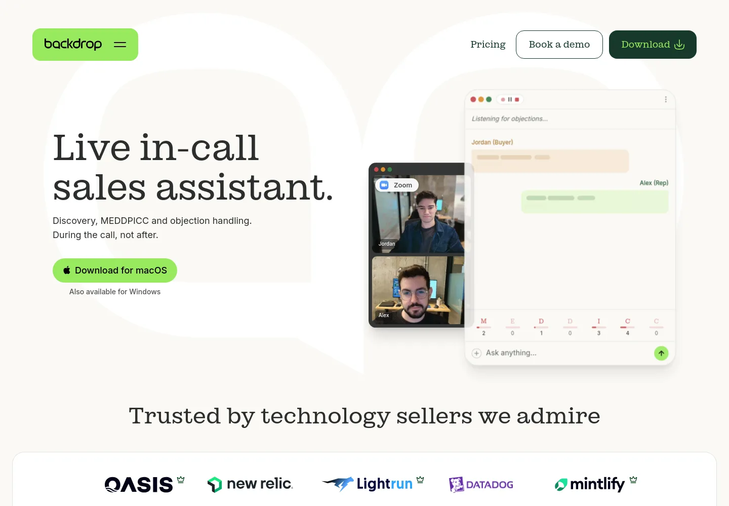 getbackdrop.ai — a measured funnel