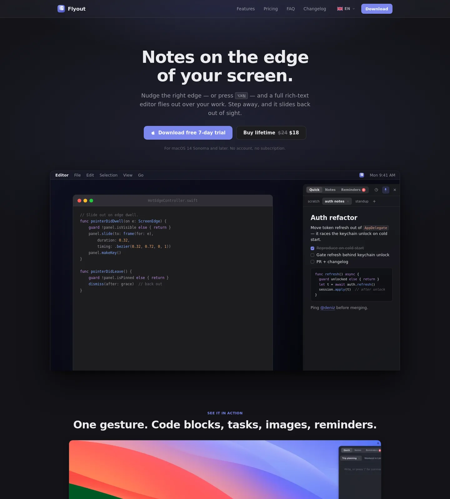 getflyout.app — a real Hero + Pricing page