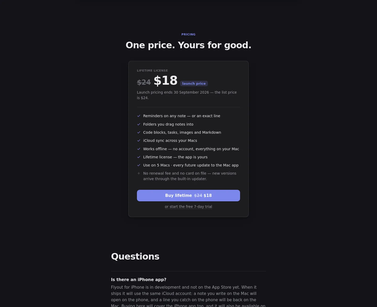 getflyout.app — Pricing