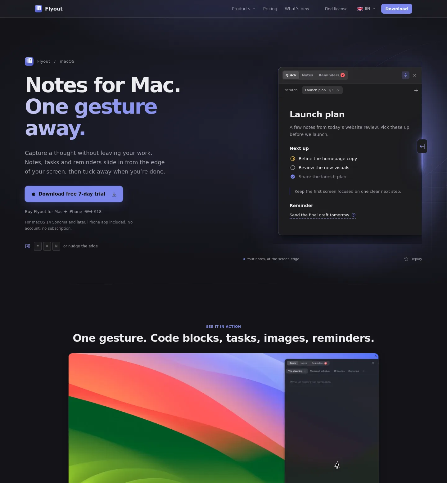 getflyout.app — Hero + Pricing