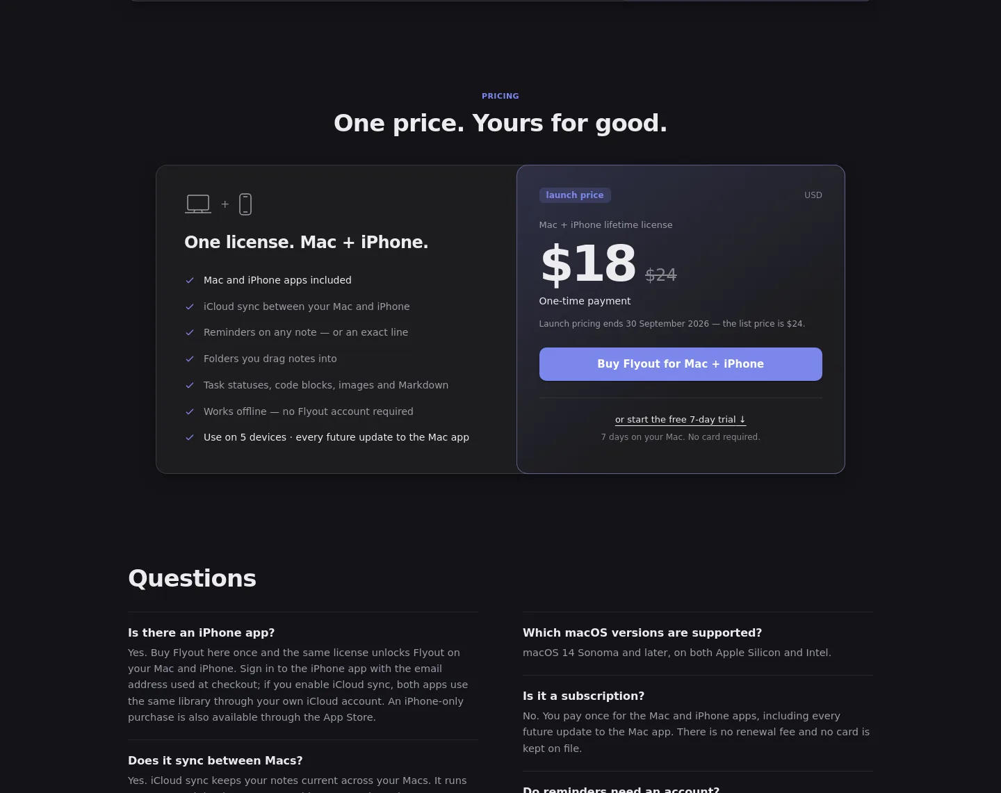 getflyout.app — Pricing