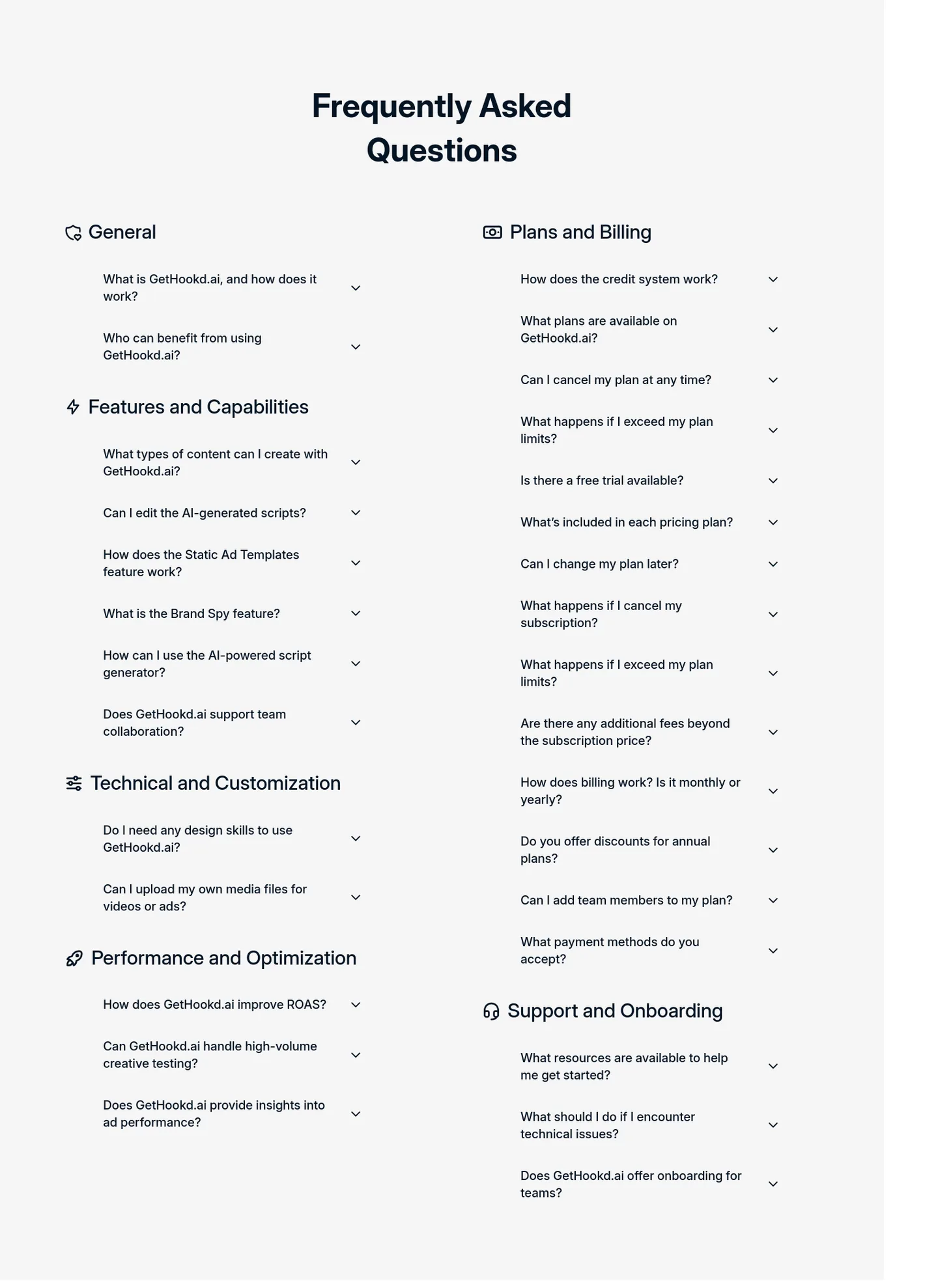 gethookd.ai FAQ section