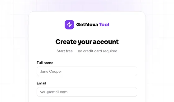 No credit card element from getnovatool.com