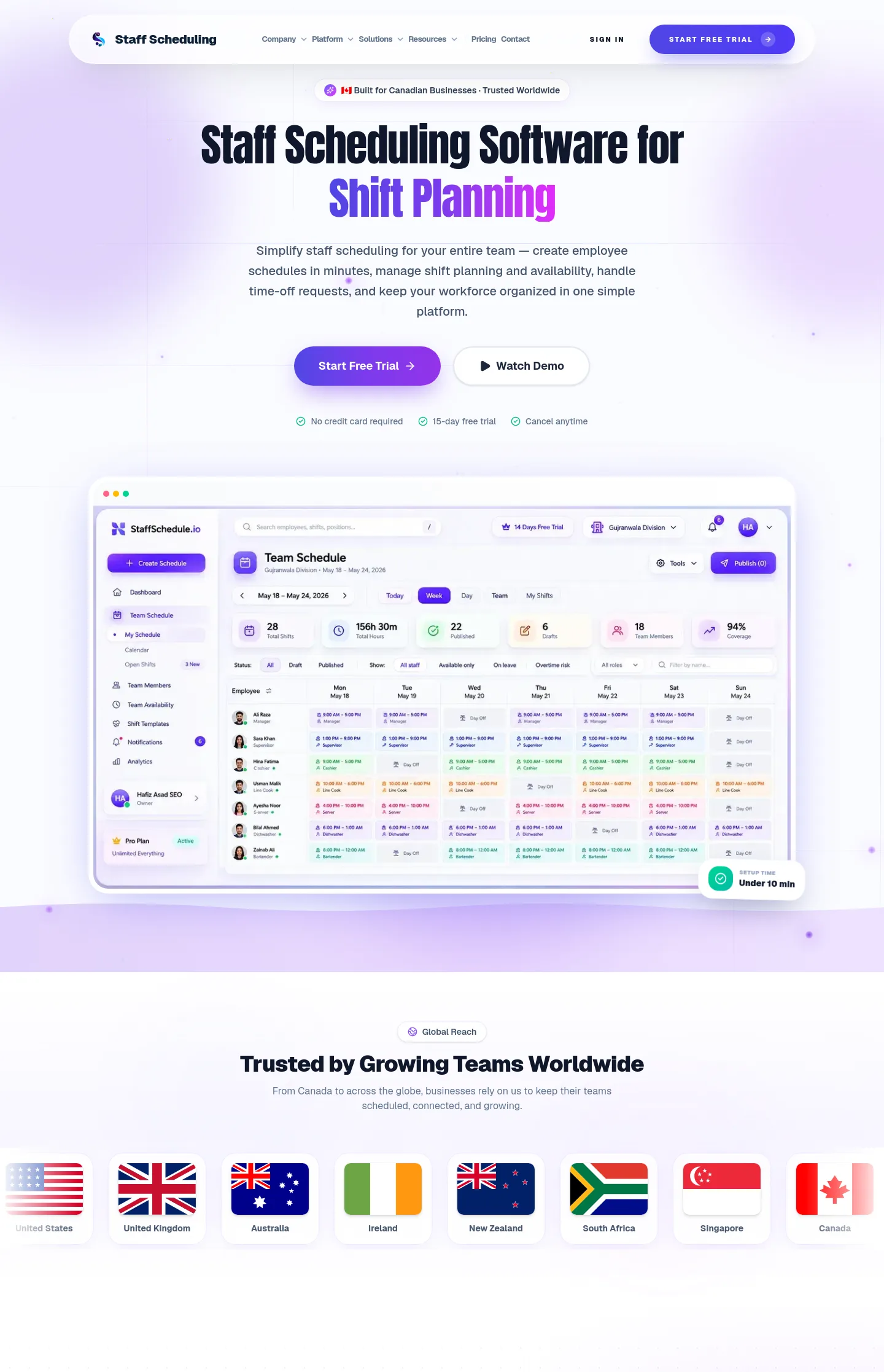 getstaffscheduling.ca — Hero