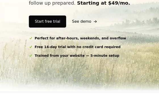 No credit card element from gettinylawn.com