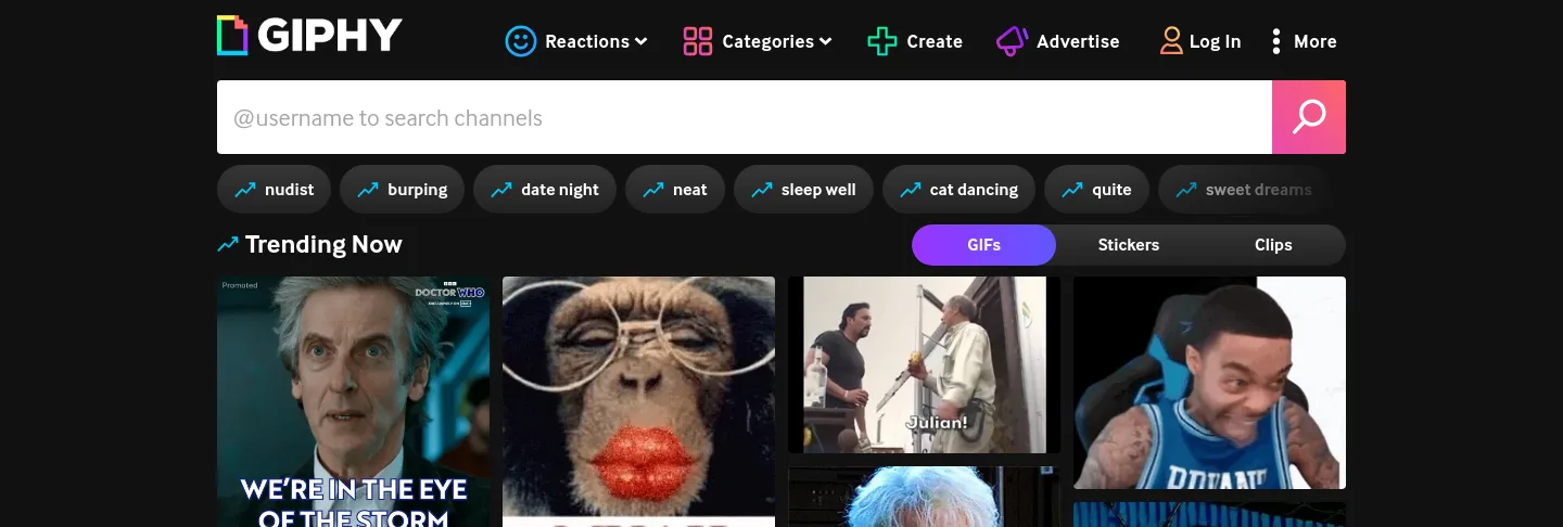 giphy.com — a measured funnel
