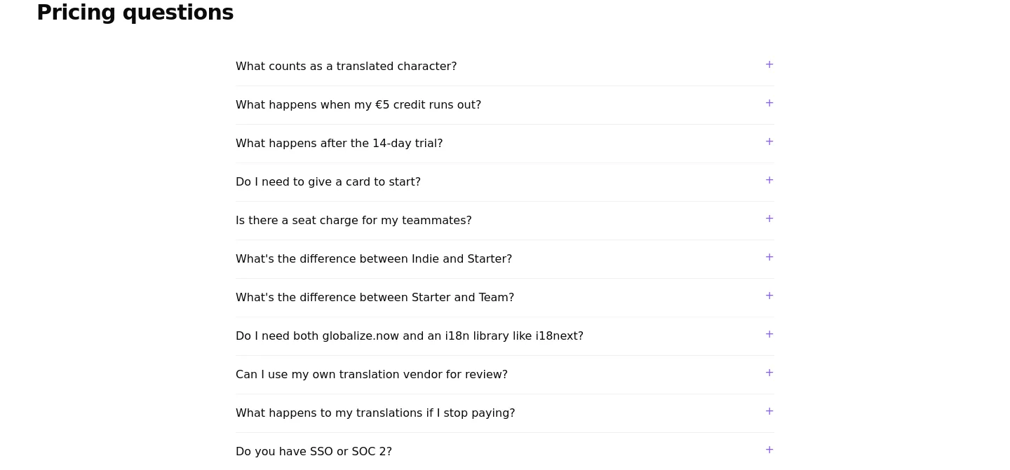 globalize.now FAQ section