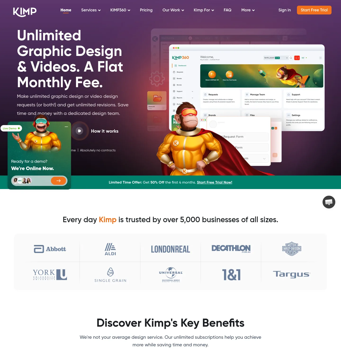 go.kimp.io Hero section