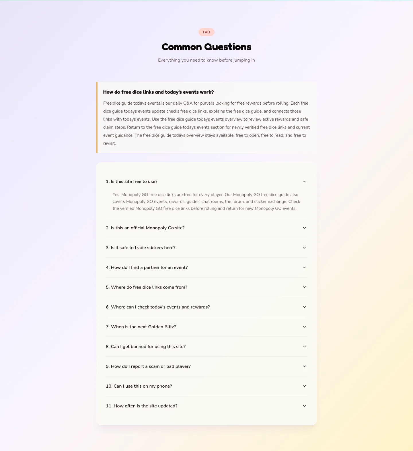 godices.com FAQ section