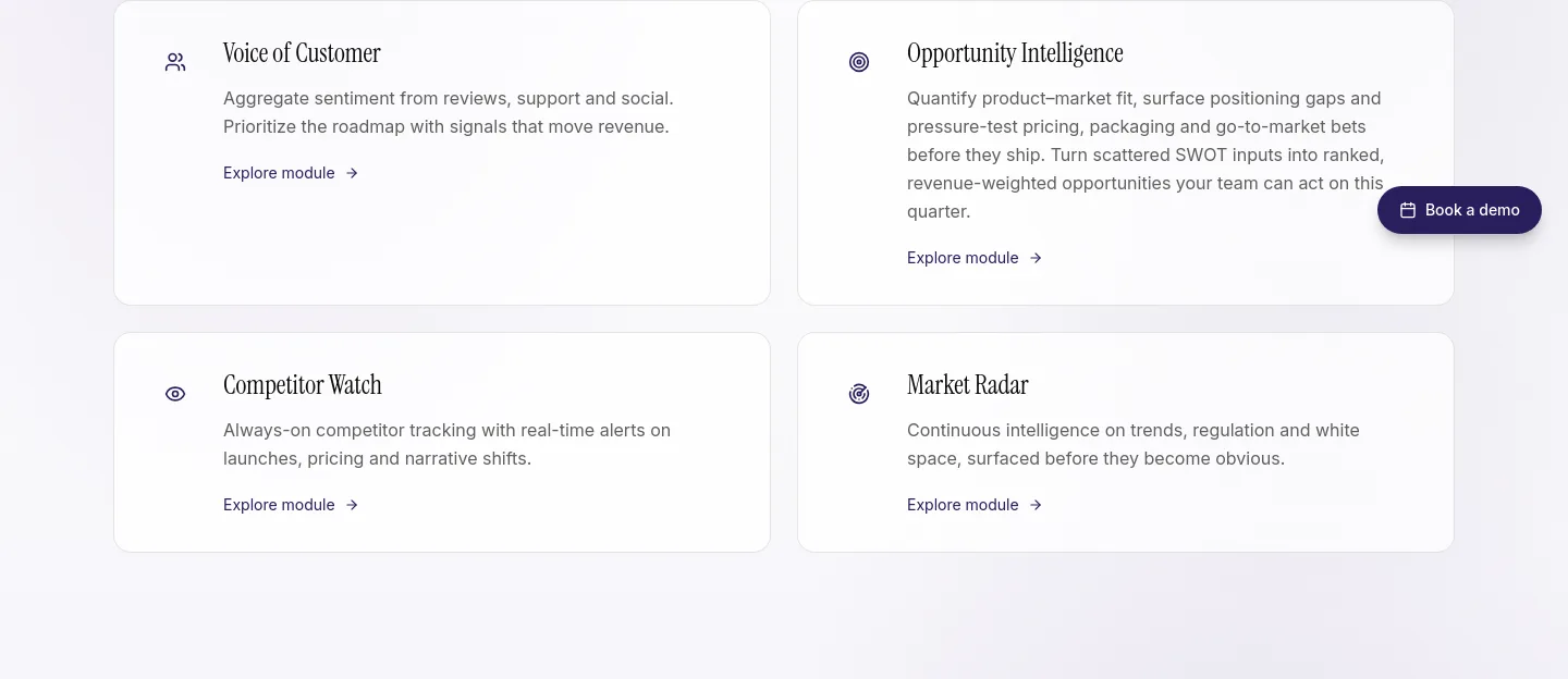 gomia.ai Features section