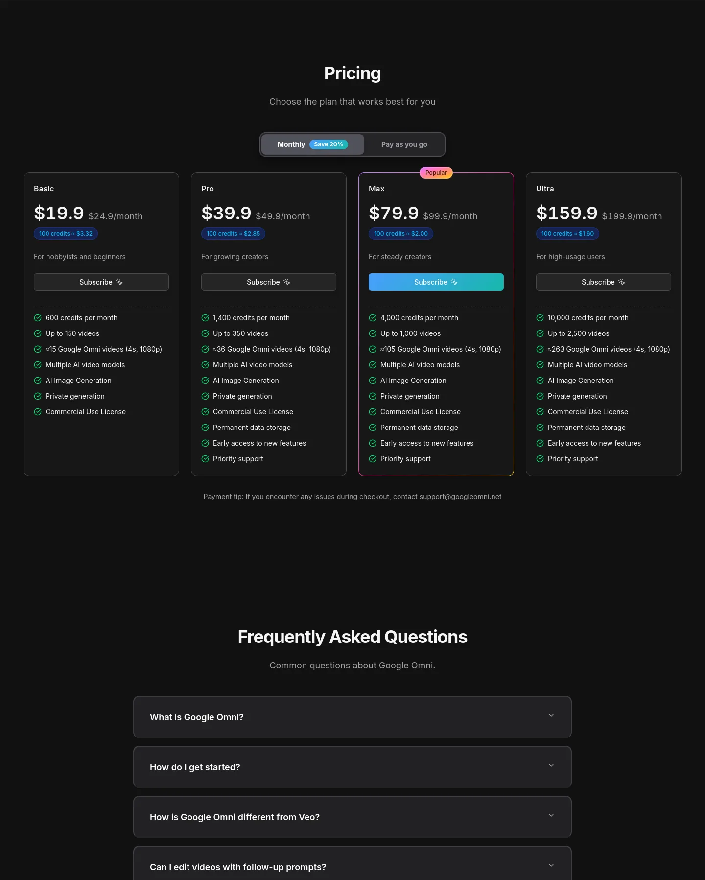 googleomni.net — Pricing