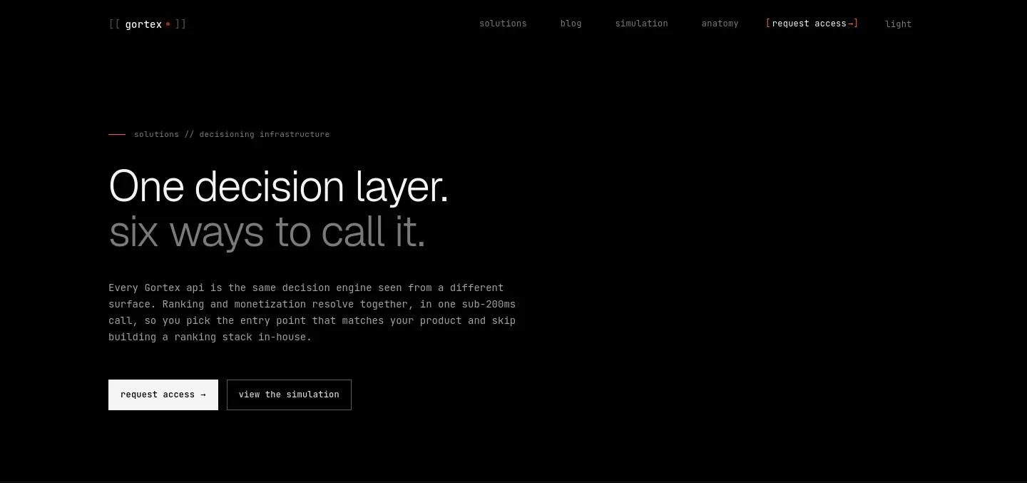 gortex.ai Hero section
