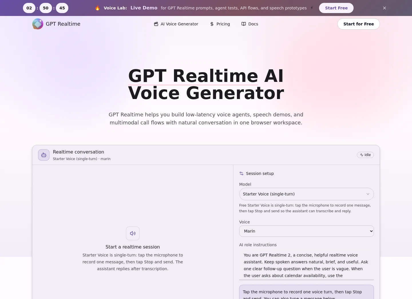 gpt-realtime.ai — a real The Trust Wall page