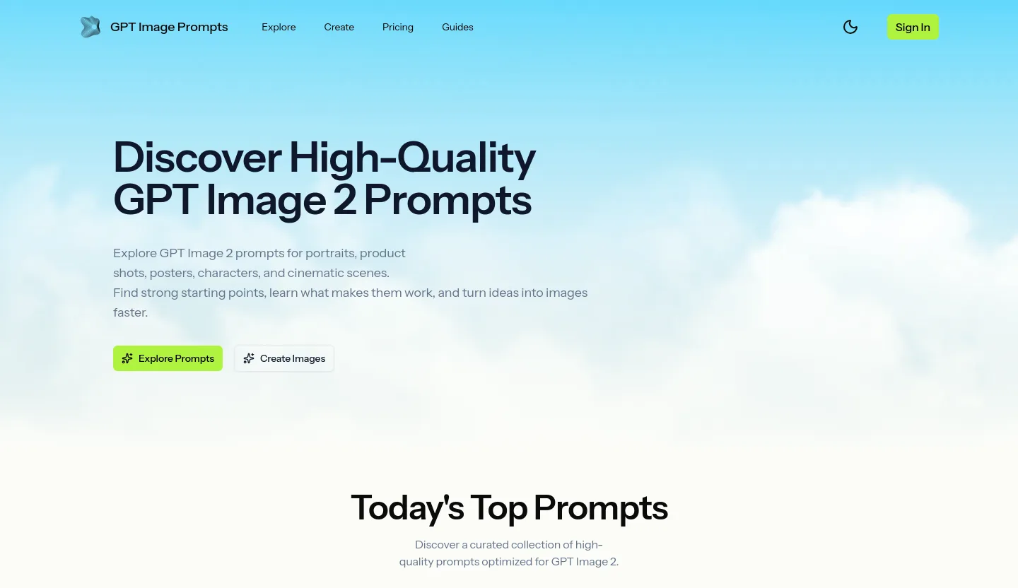 gptimageprompts.com — a measured funnel
