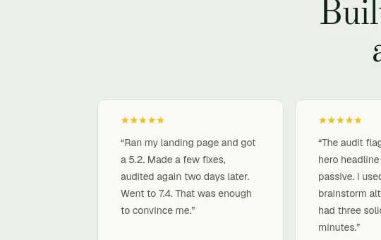 Rating element from grademypage.com