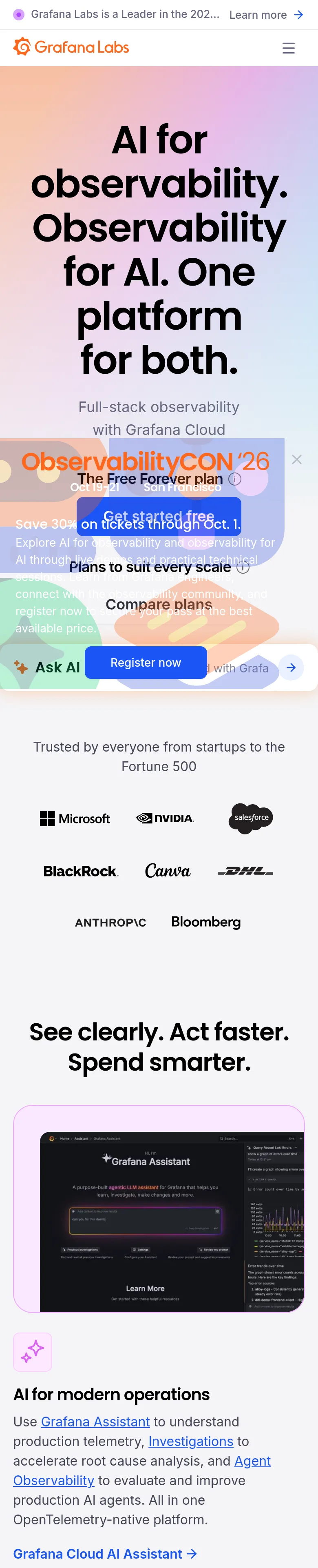 grafana.com — The Trust Wall