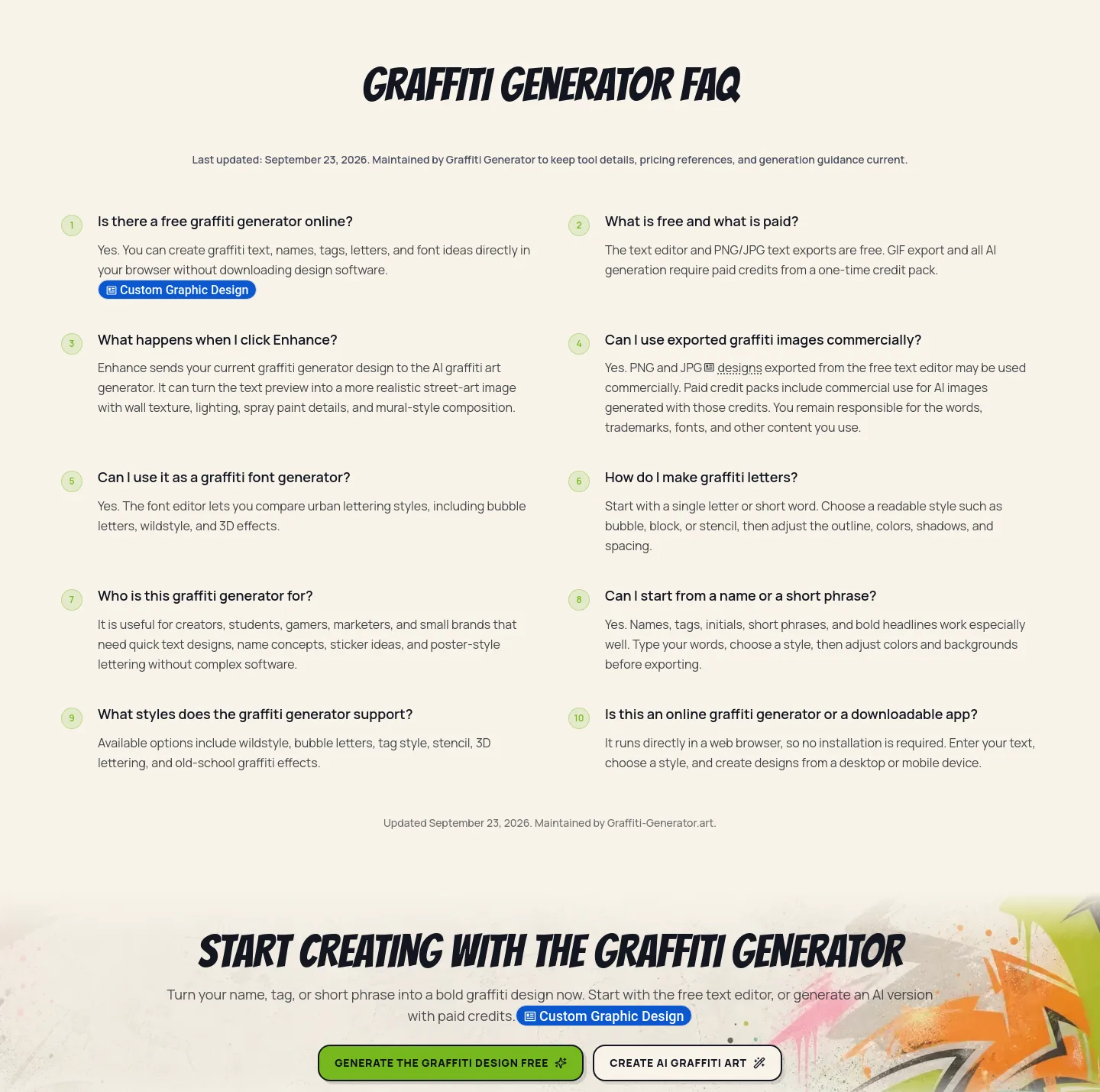 graffiti-generator.art — FAQ