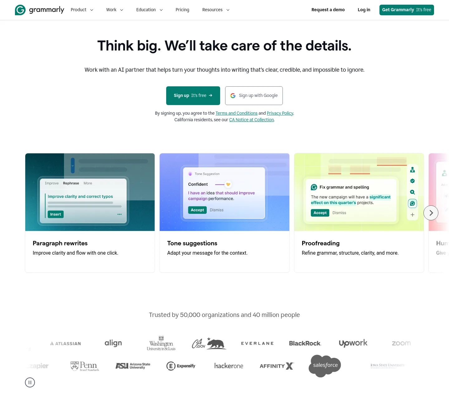 grammarly.com — a measured funnel