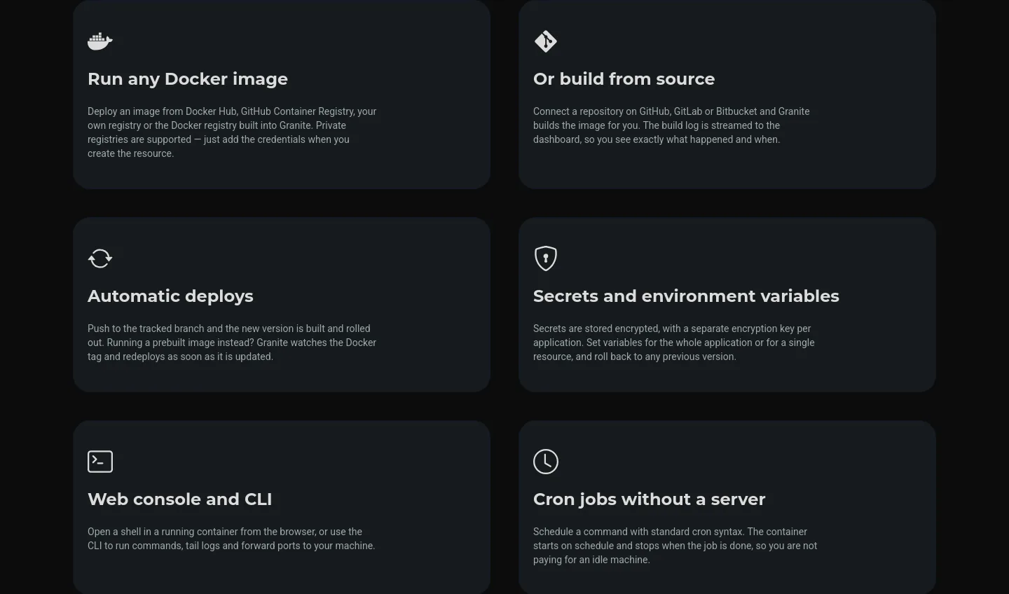 granite.so — a real Features section
