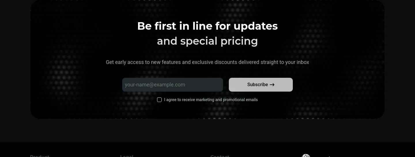 granite.so — a real Email Capture section