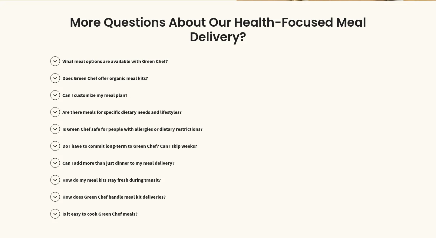 greenchef.com FAQ section
