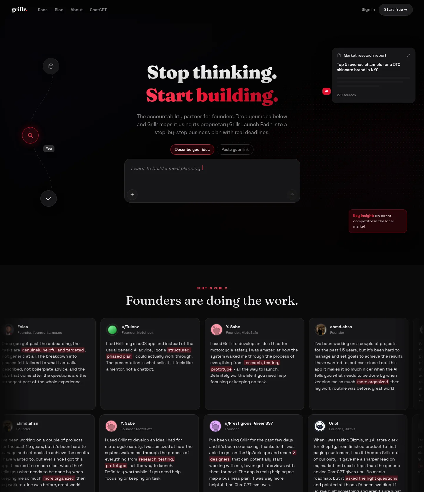 grillr.io — a measured funnel